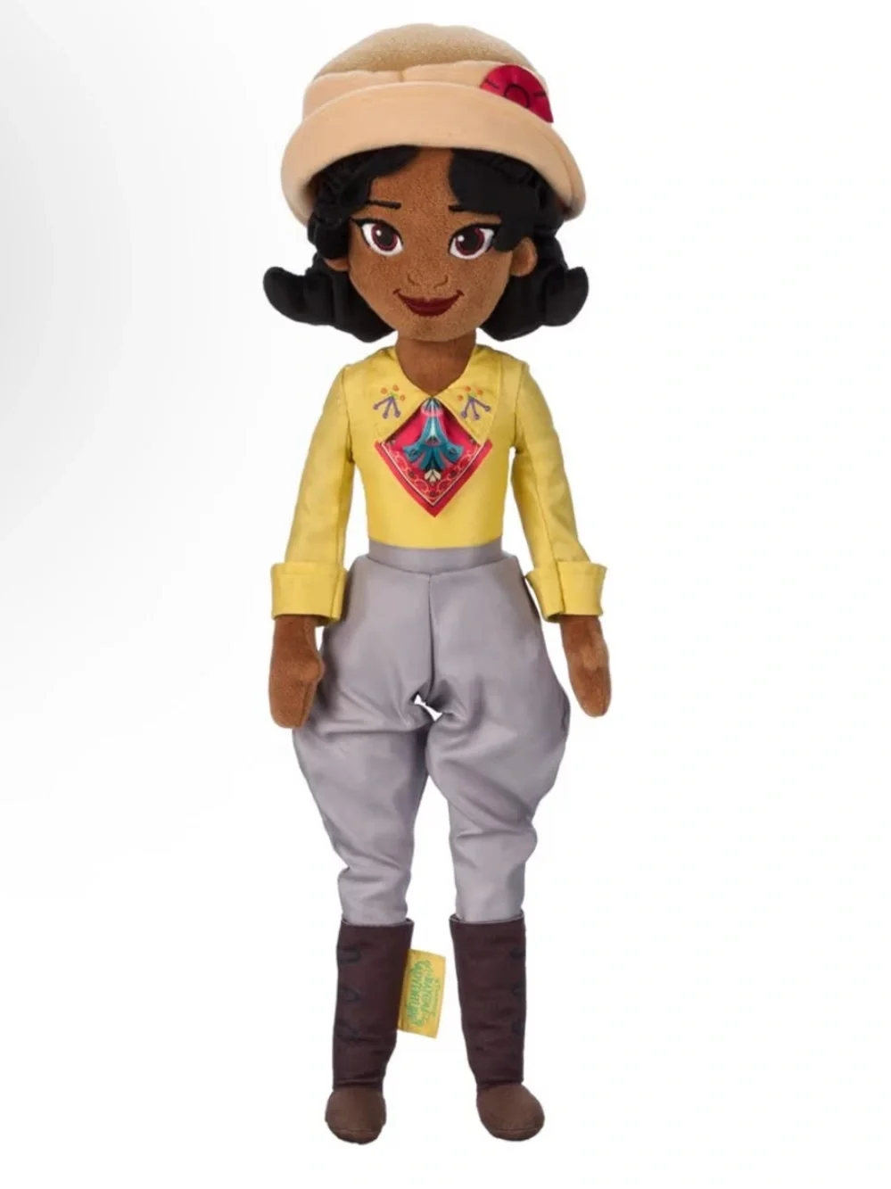 NWT in bag Disney Tiana Plush Doll in Yellow Top and Gray Pants